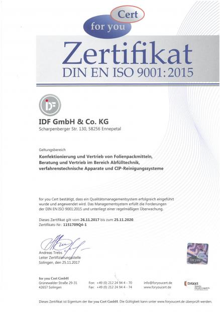 ISO-Zertifikat, deutsch 26.11.2017-25.11.2020